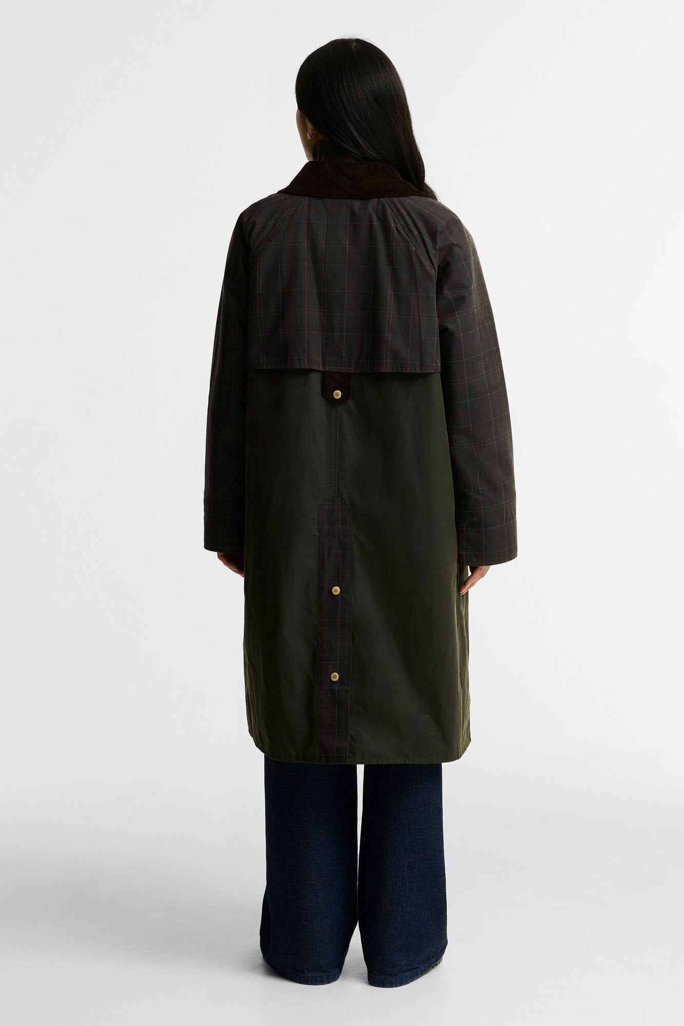 Check kirklees wax frakke – Olive